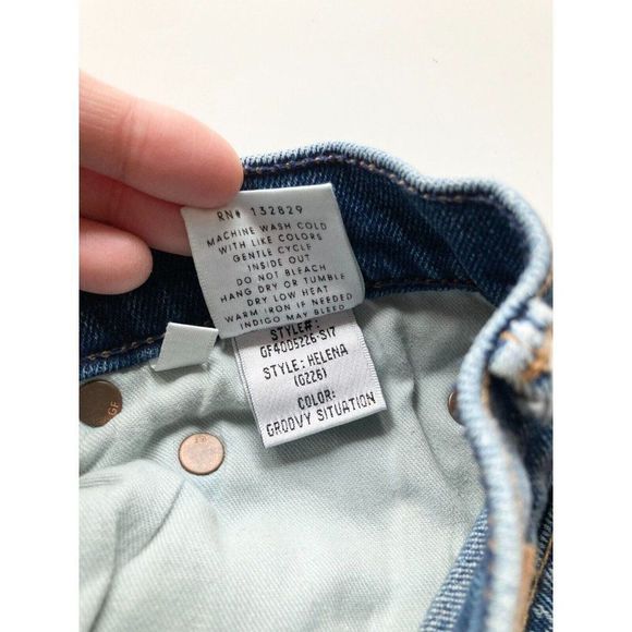 GRLFRND Helena Groovy Situation High Rise Straight Leg Crop Jeans, Size 27 - Picture 15 of 16